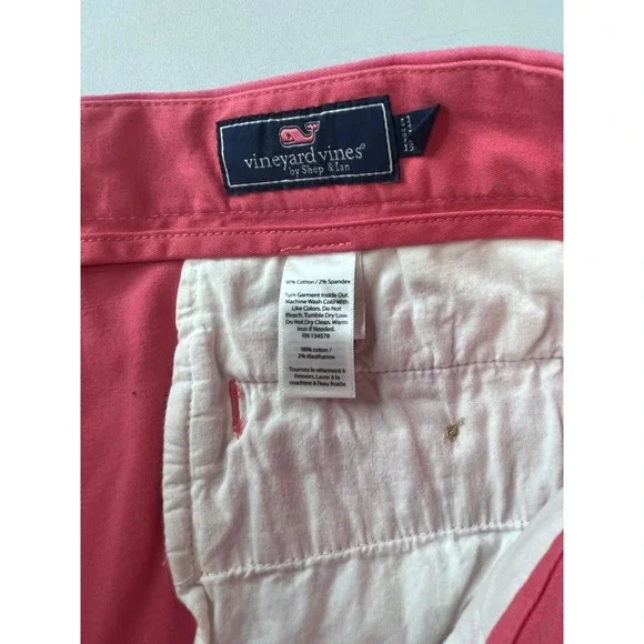 Vineyard Vines Shorts Mens 37 Pink Chino Preppy Casual Cotton Twill - Picture 5 of 10